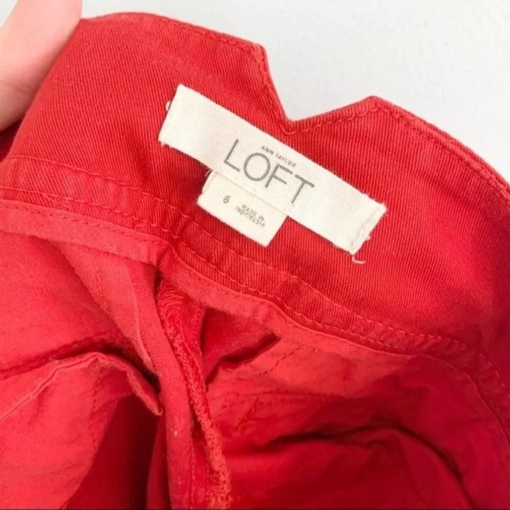 Loft Ann Taylor Side Button Sailor Pants Red Size 6